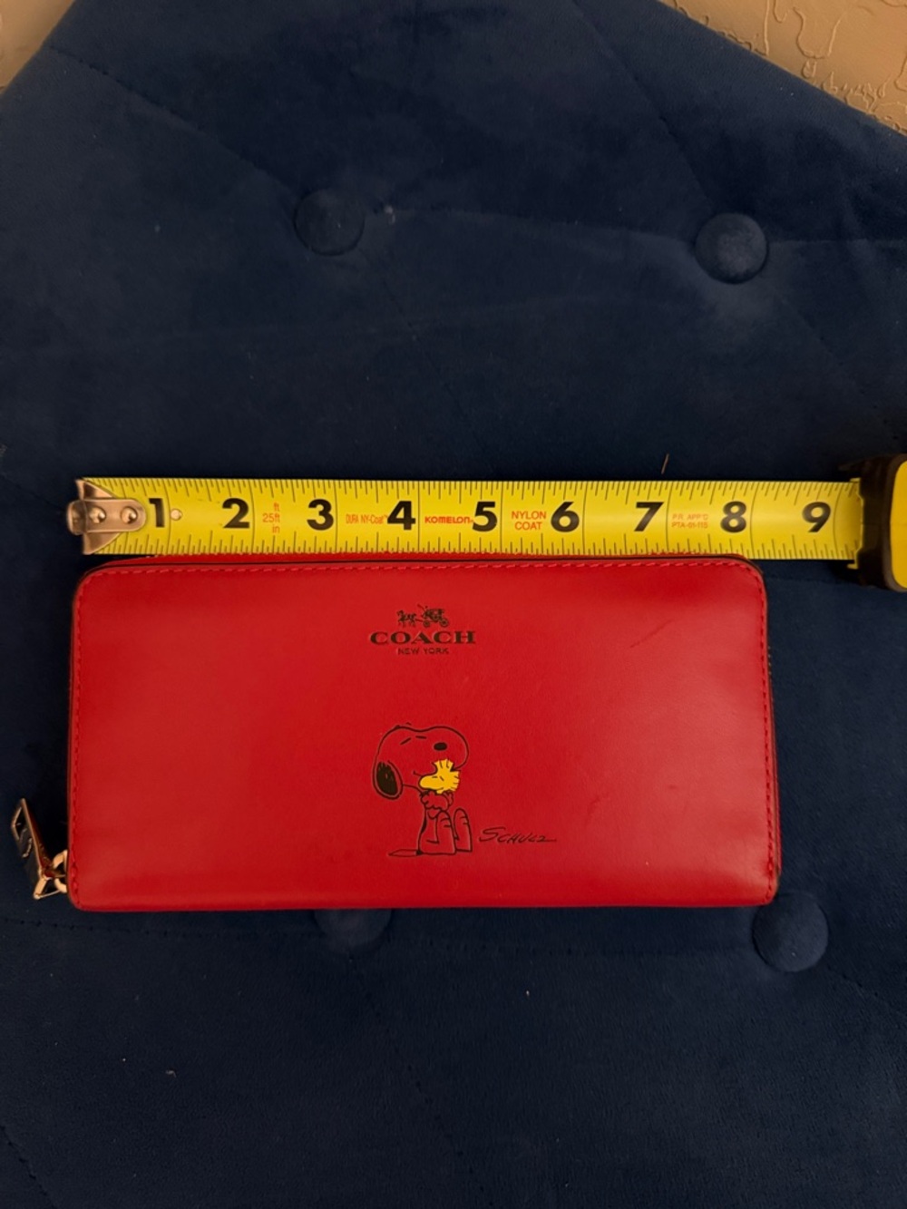 Coach Red Leather Zip Wallet with Snoopy Edition - Picture 2 of 5